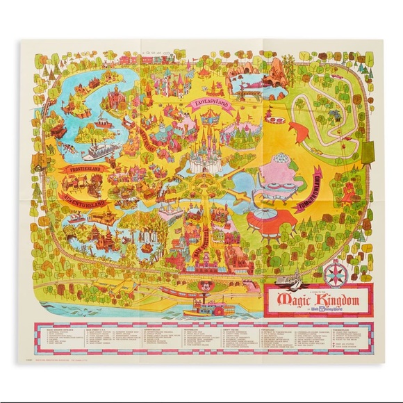 NWT Disney 50th Anniversary Vault Series Magic Kingdom Folded Paper Souvenir Map - Picture 2 of 7